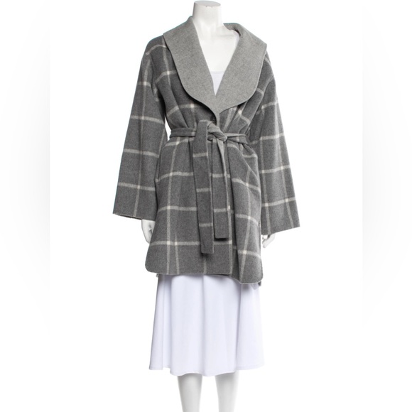 Theory Jackets & Blazers - Theory Plaid Print Trench Coat